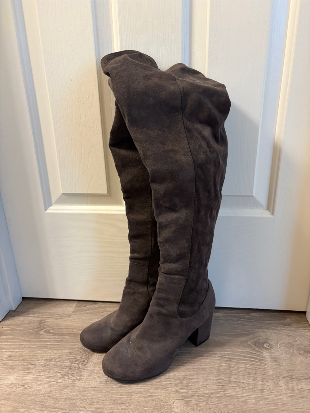 Treasure & Bond Faux Suede Block Heel Over the Knee Boots